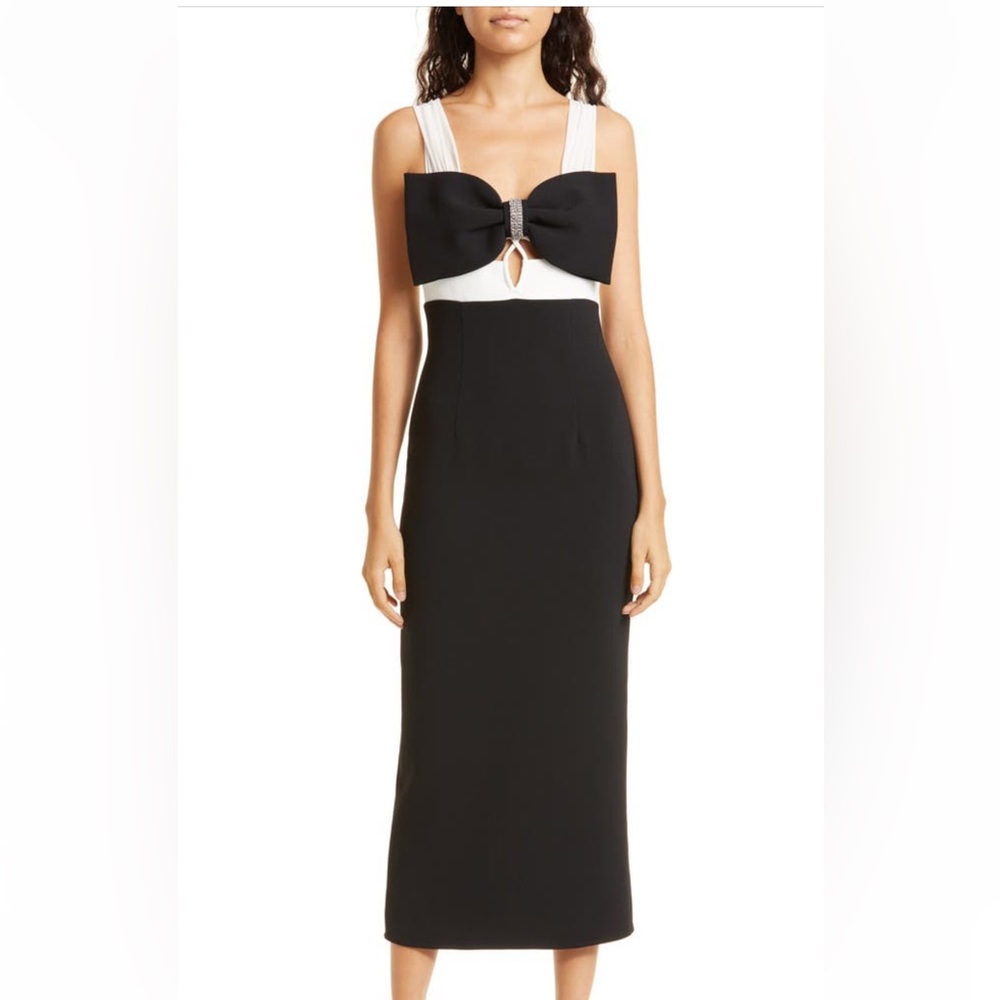 Self-Portrait Bow Cutout Crepe Dress - Picture 6 of 6
